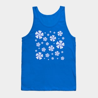 Chilly Blue Round Peppermint Holiday Pattern Tank Top